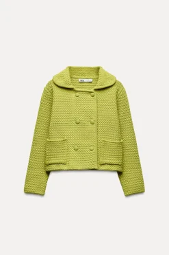 CHAQUETA PUNTO GRUESO CUELLO BOBO