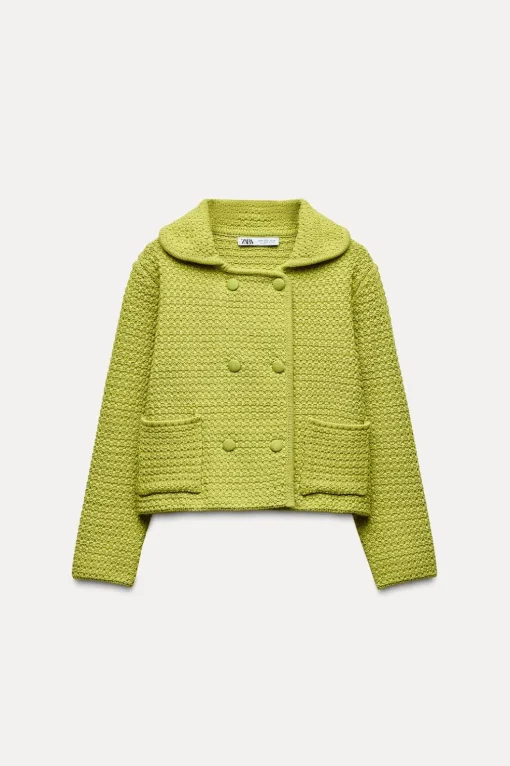 CHAQUETA PUNTO GRUESO CUELLO BOBO