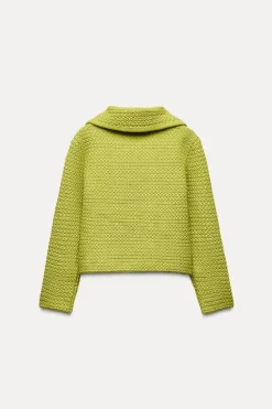 CHAQUETA PUNTO GRUESO CUELLO BOBO