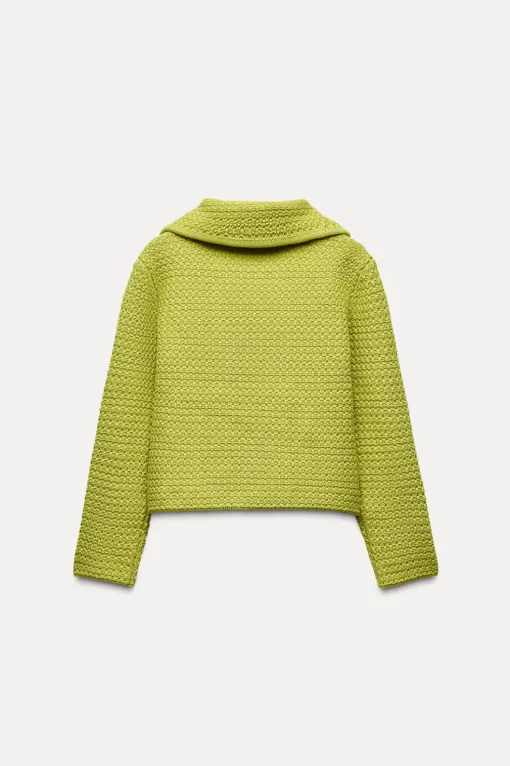 CHAQUETA PUNTO GRUESO CUELLO BOBO