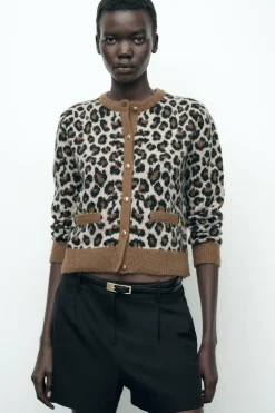 CHAQUETA PUNTO JACQUARD ANIMAL
