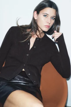 CHAQUETA PUNTO LISO CON CASHMERE