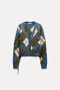 CHAQUETA PUNTO ROMBOS