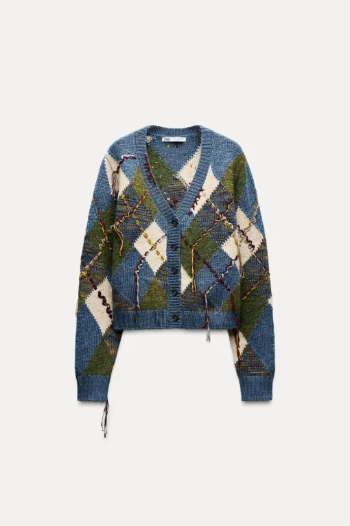 CHAQUETA PUNTO ROMBOS