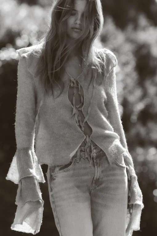 CHAQUETA VOLANTES CON ALPACA Y LANA