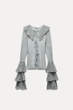 CHAQUETA VOLANTES CON ALPACA Y LANA