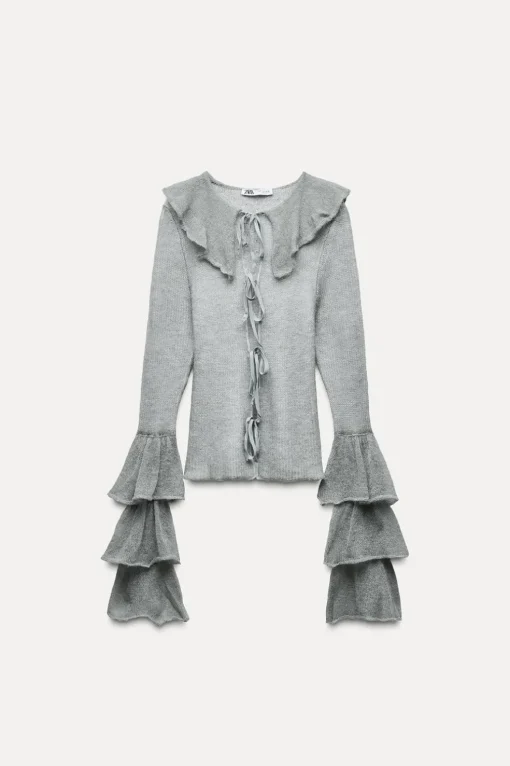 CHAQUETA VOLANTES CON ALPACA Y LANA