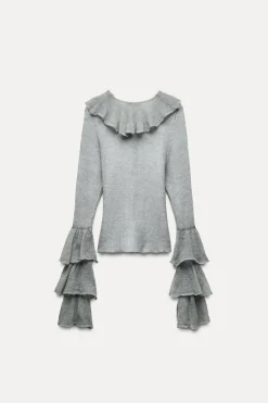 CHAQUETA VOLANTES CON ALPACA Y LANA