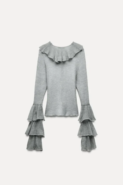 CHAQUETA VOLANTES CON ALPACA Y LANA
