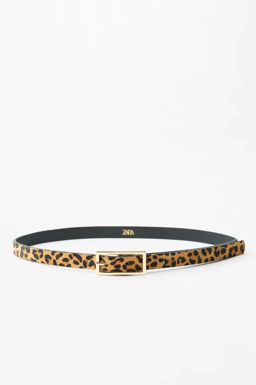 CINTURÓN FINO PIEL ESTAMPADO ANIMAL