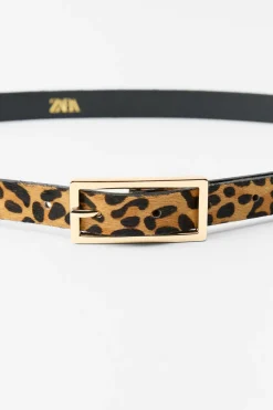 CINTURÓN FINO PIEL ESTAMPADO ANIMAL