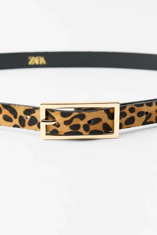 CINTURÓN FINO PIEL ESTAMPADO ANIMAL