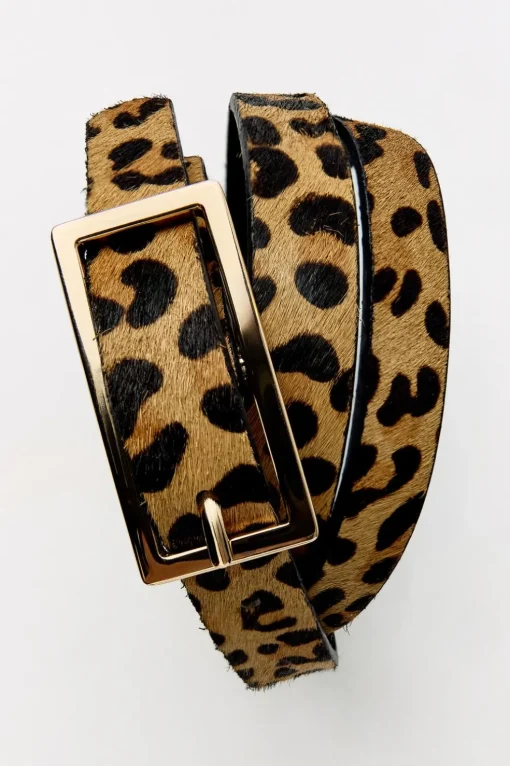 CINTURÓN FINO PIEL ESTAMPADO ANIMAL