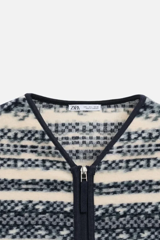 CÁRDIGAN CREMALLERA JACQUARD