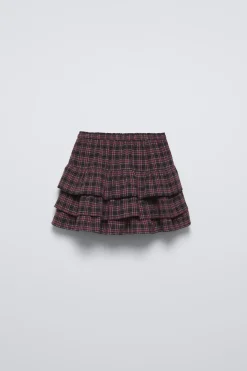 FALDA BERMUDA CUADROS VOLANTES