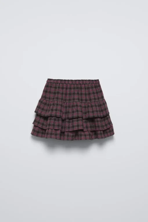 FALDA BERMUDA CUADROS VOLANTES