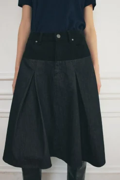 FALDA DENIM COMBINADA ZW COLLECTION