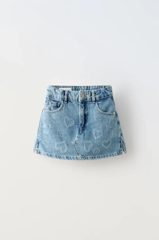 FALDA DENIM CORAZONES