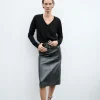 FALDA EFECTO PIEL CREMALLERA ZW COLLECTION