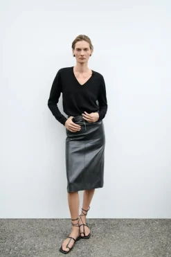 FALDA EFECTO PIEL CREMALLERA ZW COLLECTION