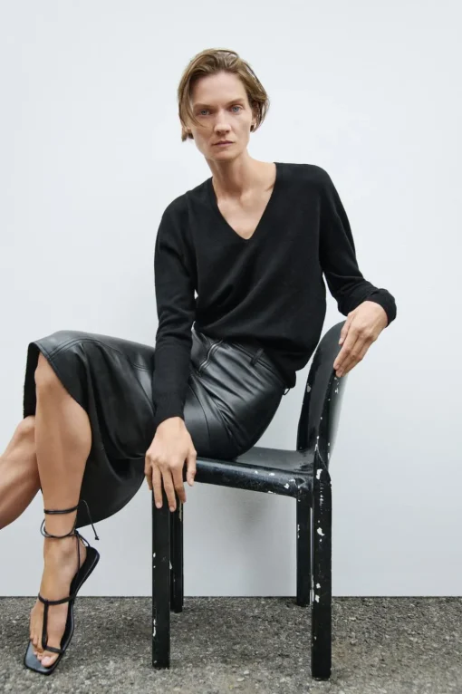 FALDA EFECTO PIEL CREMALLERA ZW COLLECTION