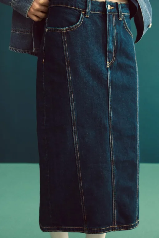 FALDA MIDI DENIM TRF