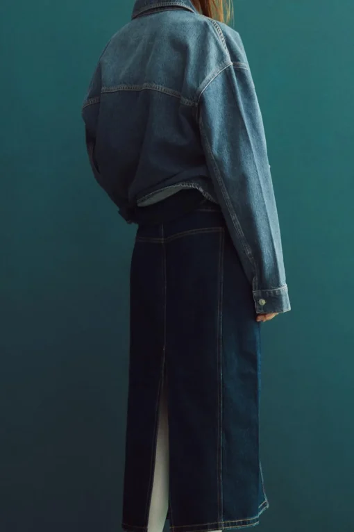 FALDA MIDI DENIM TRF