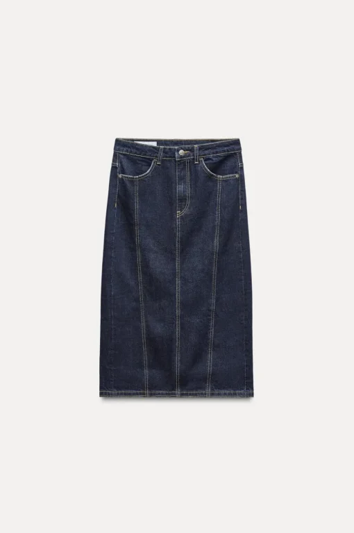 FALDA MIDI DENIM TRF