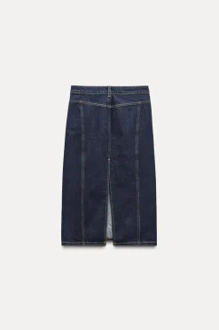 FALDA MIDI DENIM TRF