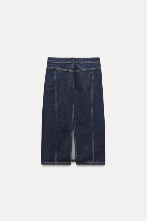FALDA MIDI DENIM TRF