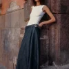 FALDA Z1975 PAREO DENIM CON LINO