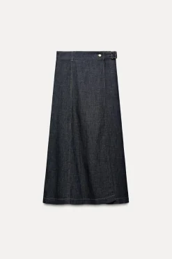 FALDA Z1975 PAREO DENIM CON LINO