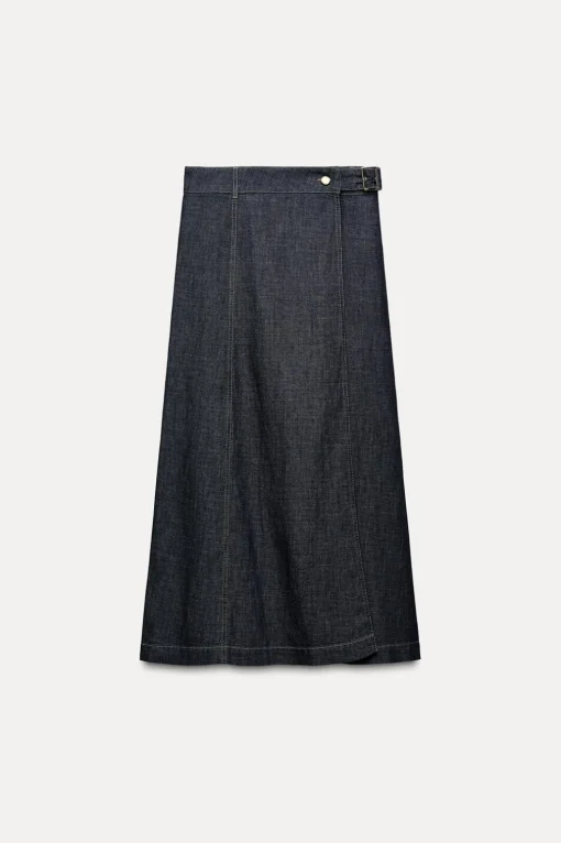 FALDA Z1975 PAREO DENIM CON LINO