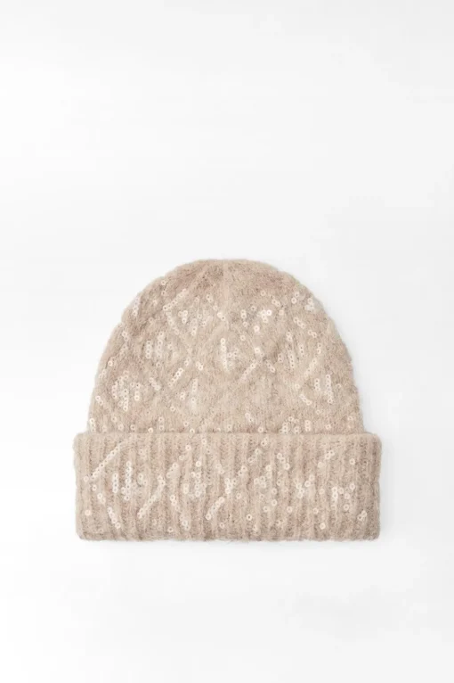 GORRO BEANIE PUNTO LENTEJUELAS
