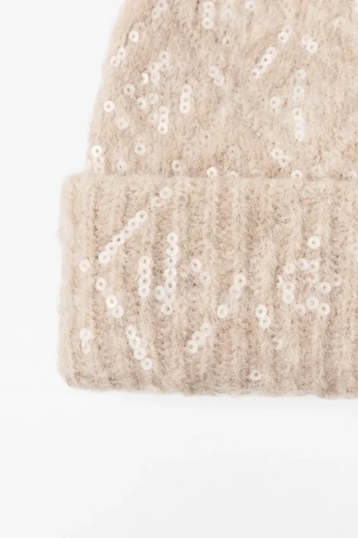 GORRO BEANIE PUNTO LENTEJUELAS