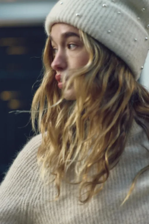 GORRO BEANIE PUNTO VUELTA PERLAS