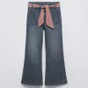 JEANS FLARE PAÑUELO CUADROS