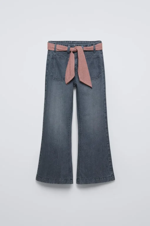 JEANS FLARE PAÑUELO CUADROS