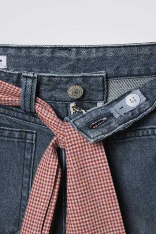 JEANS FLARE PAÑUELO CUADROS