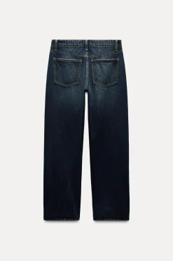 JEANS RECTOS FLORES SATINADAS TIRO ALTO