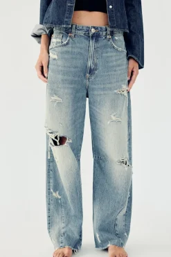 JEANS TRF BAGGY BALLOON ROTOS TIRO MEDIO
