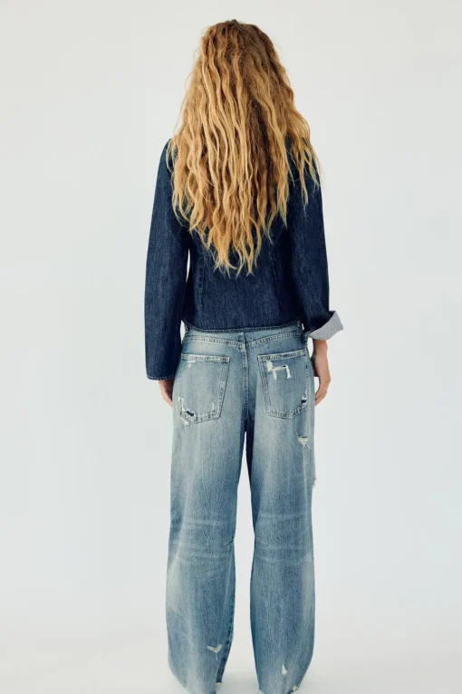 JEANS TRF BAGGY BALLOON ROTOS TIRO MEDIO