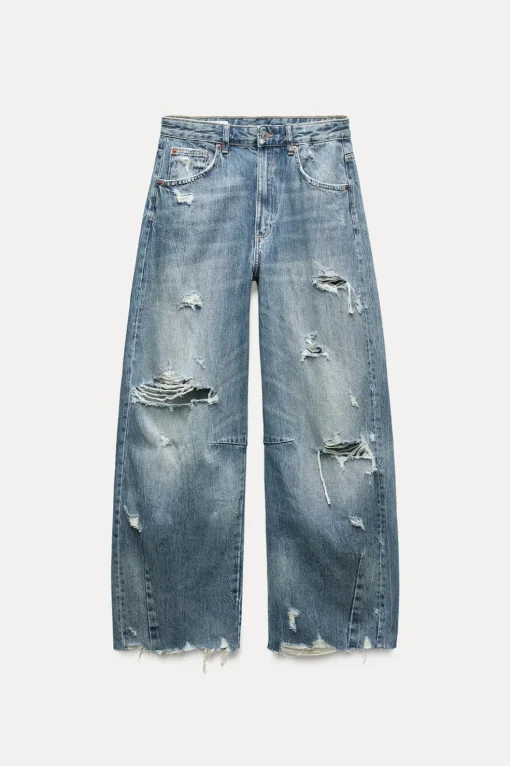 JEANS TRF BAGGY BALLOON ROTOS TIRO MEDIO