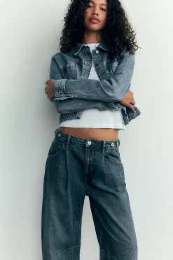 JEANS TRF BALLOON CROPPED TIRO MEDIO