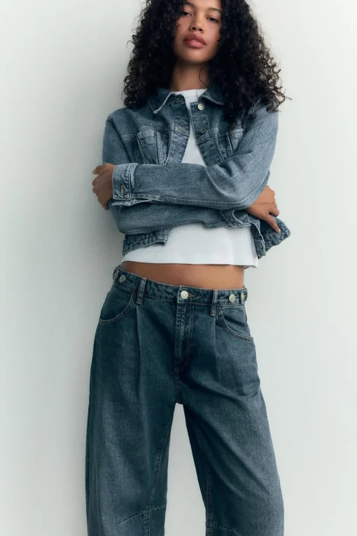 JEANS TRF BALLOON CROPPED TIRO MEDIO