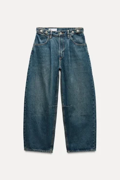 JEANS TRF BALLOON CROPPED TIRO MEDIO
