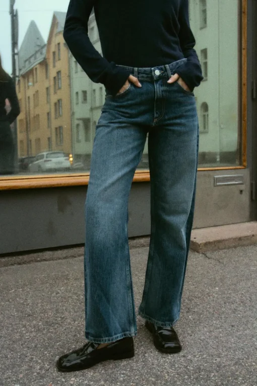 JEANS TRF BALLOON CURVED LEG TIRO MEDIO