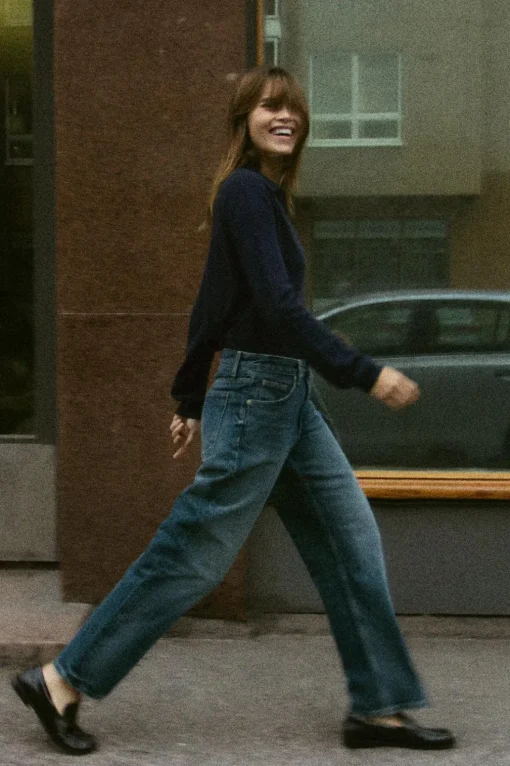 JEANS TRF BALLOON CURVED LEG TIRO MEDIO