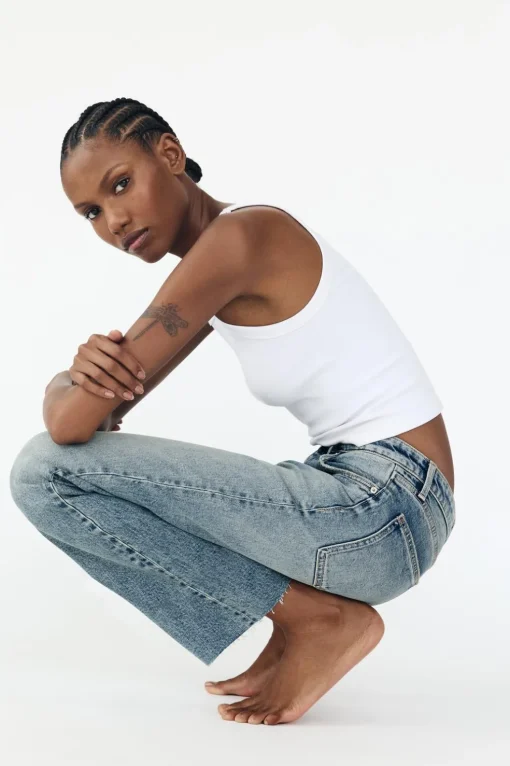 JEANS TRF CROPPED FLARE TIRO ALTO