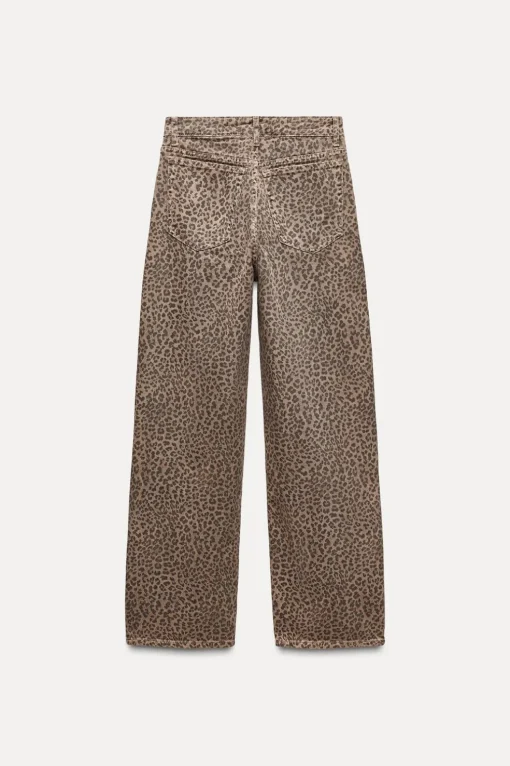 JEANS TRF RELAXED ESTAMPADO ANIMAL TIRO ALTO